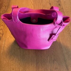 Milos, leather mini bag, pink